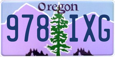 OR license plate 978IXG