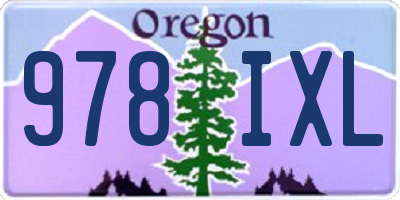 OR license plate 978IXL