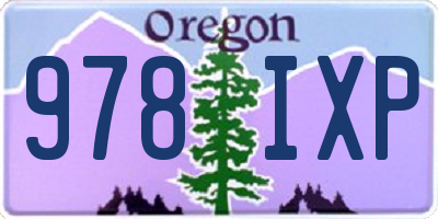 OR license plate 978IXP