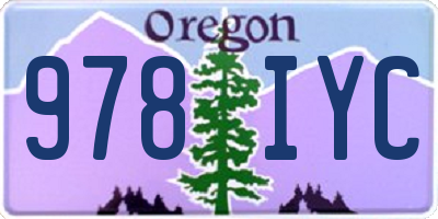 OR license plate 978IYC