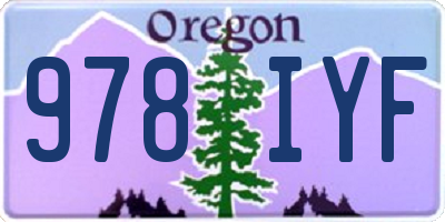 OR license plate 978IYF