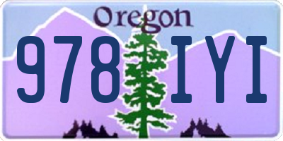 OR license plate 978IYI