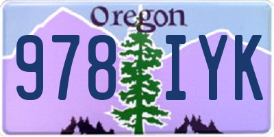 OR license plate 978IYK