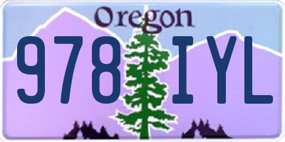 OR license plate 978IYL