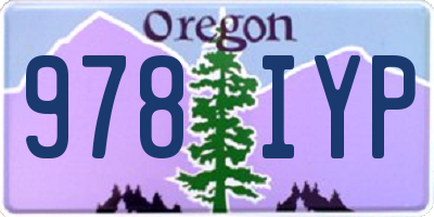 OR license plate 978IYP