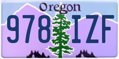 OR license plate 978IZF