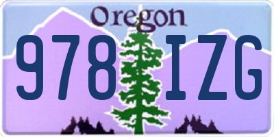 OR license plate 978IZG
