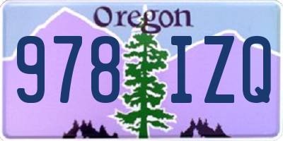 OR license plate 978IZQ