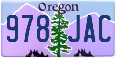 OR license plate 978JAC