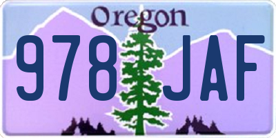 OR license plate 978JAF