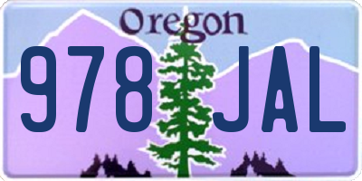 OR license plate 978JAL