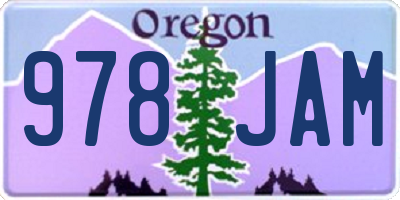 OR license plate 978JAM