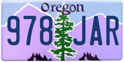 OR license plate 978JAR