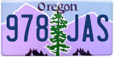 OR license plate 978JAS