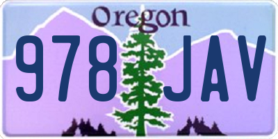 OR license plate 978JAV