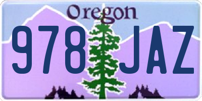 OR license plate 978JAZ