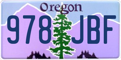 OR license plate 978JBF