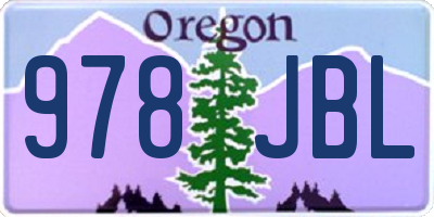 OR license plate 978JBL