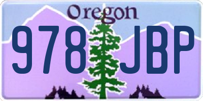 OR license plate 978JBP