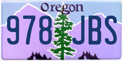 OR license plate 978JBS