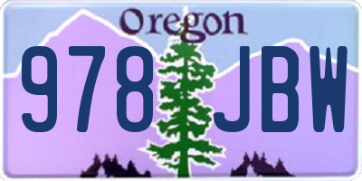 OR license plate 978JBW