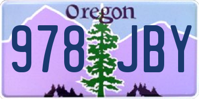 OR license plate 978JBY