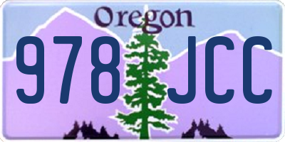 OR license plate 978JCC