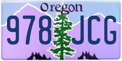 OR license plate 978JCG