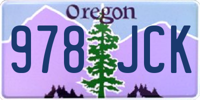 OR license plate 978JCK