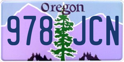OR license plate 978JCN