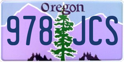 OR license plate 978JCS