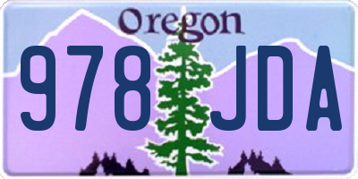 OR license plate 978JDA