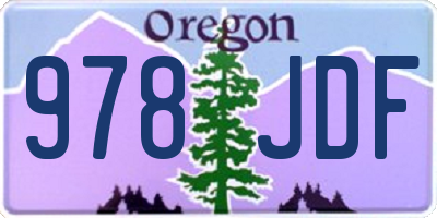 OR license plate 978JDF