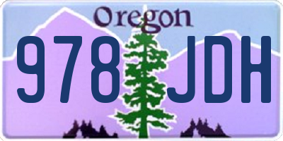 OR license plate 978JDH