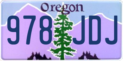 OR license plate 978JDJ