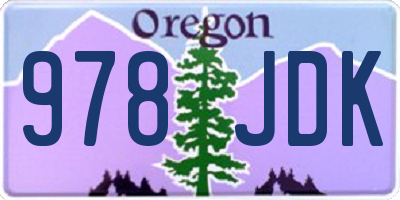 OR license plate 978JDK