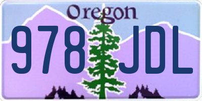 OR license plate 978JDL