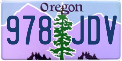 OR license plate 978JDV