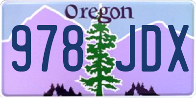 OR license plate 978JDX