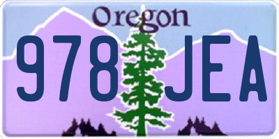 OR license plate 978JEA