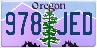 OR license plate 978JED