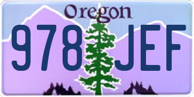 OR license plate 978JEF