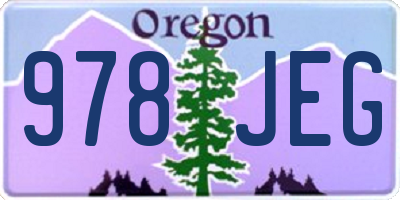 OR license plate 978JEG