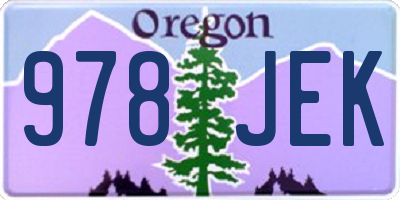 OR license plate 978JEK