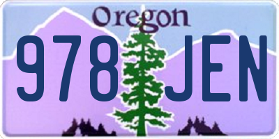 OR license plate 978JEN