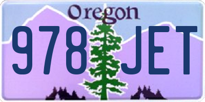 OR license plate 978JET