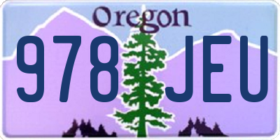 OR license plate 978JEU