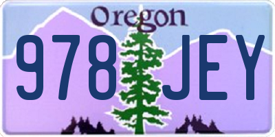 OR license plate 978JEY