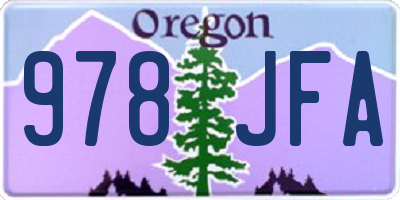 OR license plate 978JFA