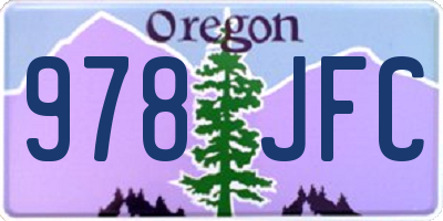 OR license plate 978JFC